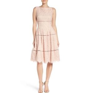 Eliza J Pink Sleeveless Lace Midi Dress Women’s Size 4